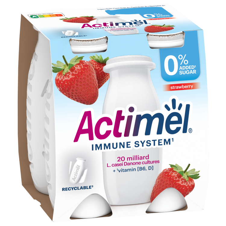 Actimel jahoda s 0 % pridaného cukru